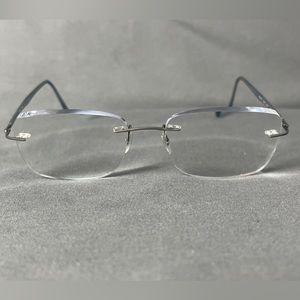 Ray Ban Light Ray RB 8725 Blue Gray Rimless Eyeglasses 54-17-140